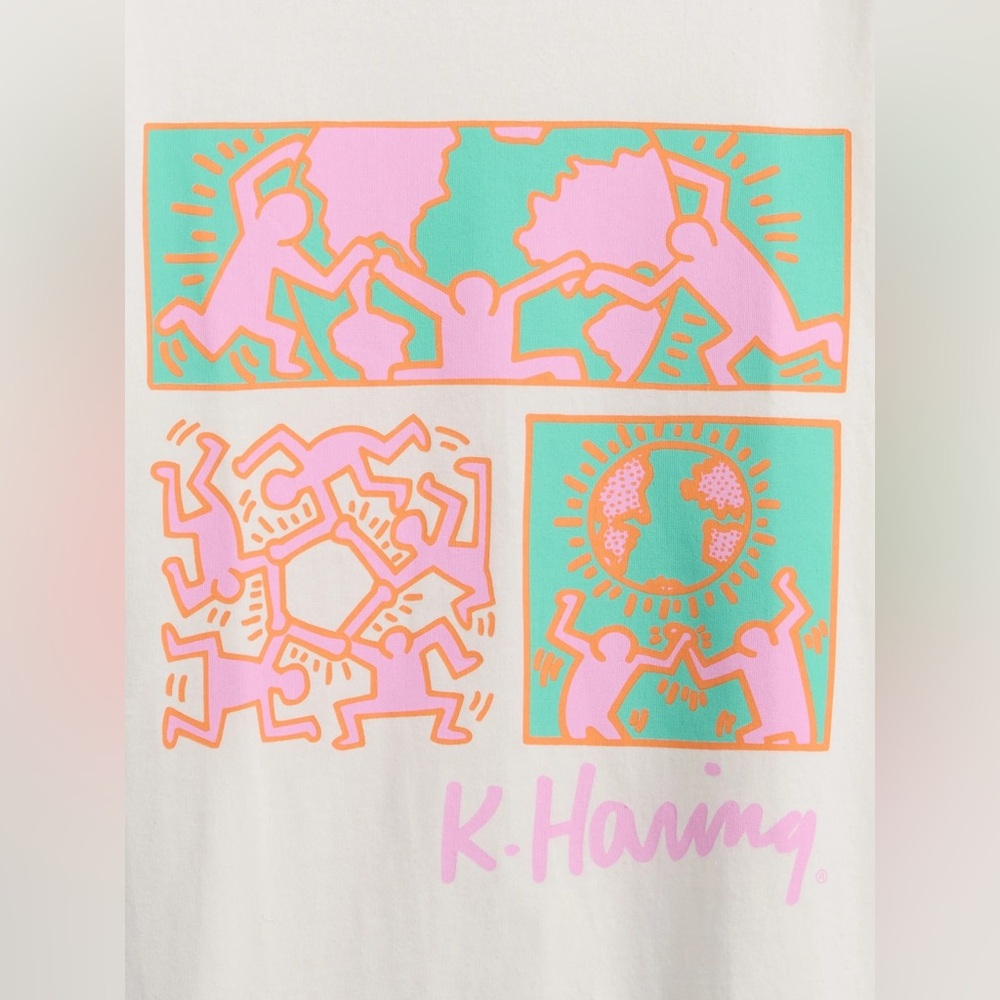 GAP x Keith Haring Art Girl Streetwear Y2K Indie Style Wearable Art Minimalist - Picture 5 of 8